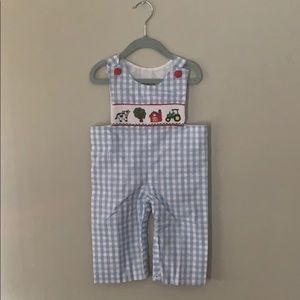 Boys Barefoot smocked “farm” Jon Jon